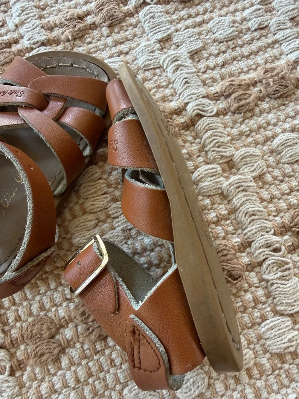 Salt-Water Toddler Brown Leather Strappy Sandals 4